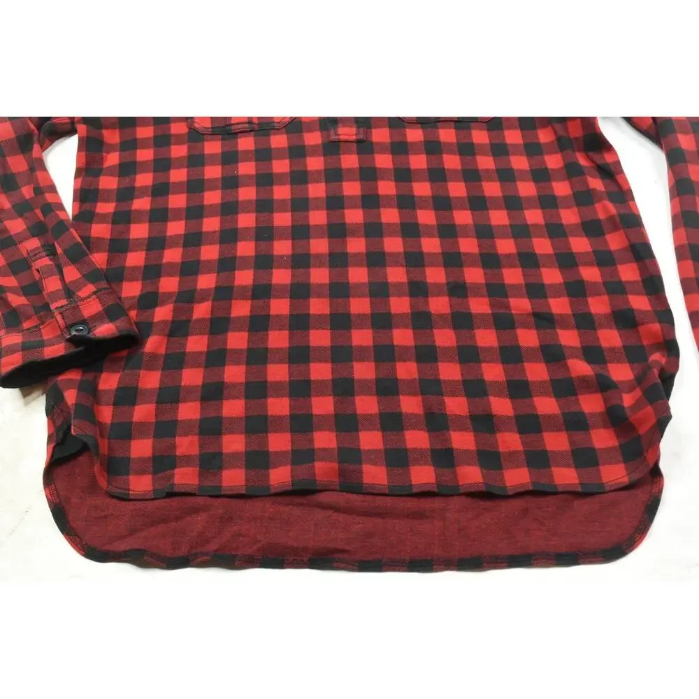 Vintage Polo Ralph Lauren Popover Flannel Work Shirt Mens Large Buffalo Plaid